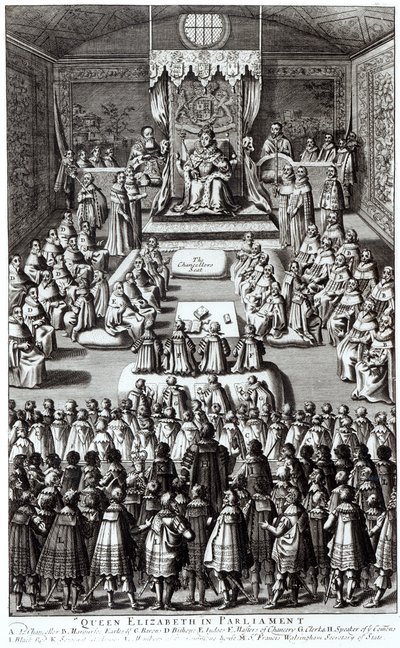 La Reina Isabel I (1533-1603) y el Parlamento de English School